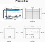 PURPLE LEAF Outdoor Pergola with Retractable Canopy Aluminum Shelter for Porch Garden Beach Shade Pavilion Pergola Modern Backyard Deck
