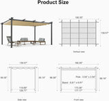 PURPLE LEAF Outdoor Pergola with Retractable Canopy Aluminum Shelter for Porch Garden Beach Shade Pavilion Pergola Modern Backyard Deck