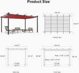 PURPLE LEAF Outdoor Pergola with Retractable Canopy Aluminum Shelter for Porch Garden Beach Shade Pavilion Pergola Modern Backyard Deck