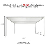 PURPLE LEAF Athena Louvered Pergola White Outdoor Aluminum Pergola with Strip Lights Adjustable Gazebo for Patio Deck Garden