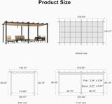 PURPLE LEAF Outdoor Pergola with Retractable Canopy Aluminum Shelter for Beach Porch Garden Shade Pavilion Pergola with Curtains