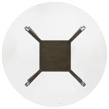 Paxton 5-Piece Round Glass Top Dining Set with Beige Parsons Chairs