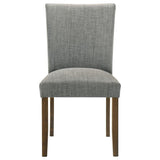 Paxton 5-Piece Round Glass Top Dining Set with Grey Parsons Chairs