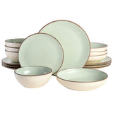 Gibson Elite Contempo Classic 16-Piece Double Bowl Terracotta Dinnerware Set