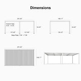 PURPLE LEAF Athena Louvered Pergola White Outdoor Aluminum Pergola with Strip Lights Adjustable Gazebo for Patio Deck Garden