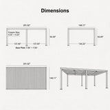 PURPLE LEAF Athena Louvered Pergola Modern Grey Pergola with White Roof for Deck Backyard Garden