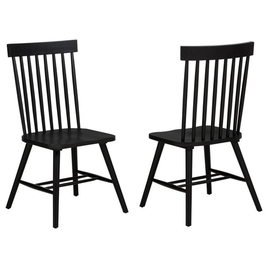 Andrews Windsor Spindle Back Dining Side Chair - Black (Set of 2)
