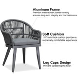 PURPLE LEAF Outdoor Bar Stools Rattan Bar Stools Counter Stools with Back and Cushions for Patio, Garden, Kitchen