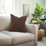 24 x 24 Outdoor Pillow with Dec Cord- Seascape Chocolate- Poly Insert