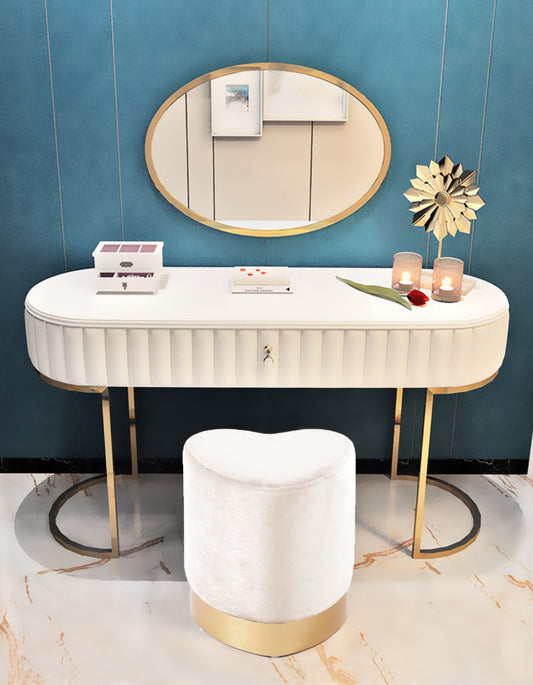 Heart Velvet Upholstered Stool
