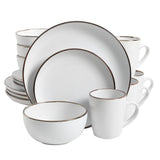 Gibson Home Rockaway Gold 16-Piece Stoneware Dinnerware Set