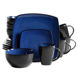 Gibson Elite Soho Lounge Square 16-Piece Stoneware Dinnerware Set