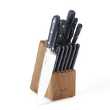 Martha Stewart Eastwalk 14-Piece Stainless Steel Cutlery Set w/ ABS Triple Riveted Forged Handle Acacia Wood Block