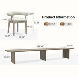 PURPLE LEAF Patio Dining Set Luxury Modern Conversation Set Aluminum Large Rectangle Dining Table and Chairs with Olefin Cushion Outdoor Furniture Set for Garden Porch Deck Backyard