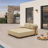 PURPLE LEAF Outdoor Daybed for Patio, Poolside Chaise Lounge Bed with Cushion, Olefin Blend Fabric, Aluminum Frame Sunbed with Side Table for Deck and Backyard