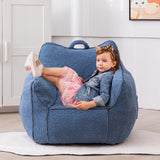 MAXYOYO Kids Bean Bag Chair, Sherpa Bean Bag Couch with Decorative Edges for children's room (Blue)