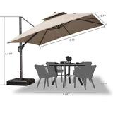 PURPLE LEAF Eco-friendly Fade Resistant Patio Umbrella High Quality Cantilever Umbrella