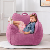 MAXYOYO Kids Bean Bag Chair, Sherpa Bean Bag Couch with Decorative Edges for children's room (Pink)