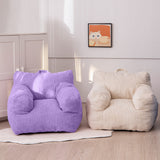 MAXYOYO Kids Bean Bag Chair, Corduroy Bean Bag Couch with Armrests for Children's Room (Dark Purple)