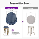 PURPLE LEAF Patio Oversized Backrest Bar Height Stool Set of 2 Outdoor Round Barstools Aluminum Frame Woven Rattan for Indoor Kitchen Dining Bistros Cafe Restaurant