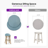 PURPLE LEAF Patio Oversized Backrest Bar Height Stool Set of 2 Outdoor Round Barstools Aluminum Frame Woven Rattan for Indoor Kitchen Dining Bistros Cafe Restaurant