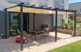 PURPLE LEAF Outdoor Pergola with Retractable Canopy Aluminum Shelter for Porch Garden Beach Shade Pavilion Pergola Modern Backyard Deck