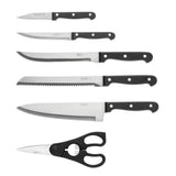 BergHOFF Quadra 7Pc Cutlery Set, Wood Block, Stainless Steel, Non-slip Base