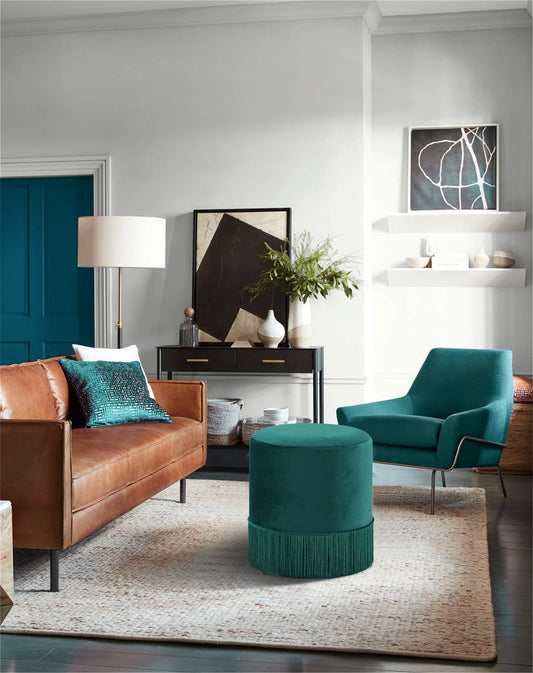 Teddy Velvet Upholstered Stool