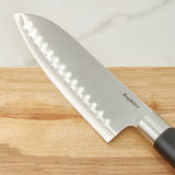 BergHOFF DiNA Codon Stainless Steel Scalloped Santoku Knife, 6.75"