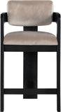 Sacha - Velvet Stool With Black Base