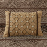 5 Piece Reversible Jacquard Bedspread Set, Brown/Gold