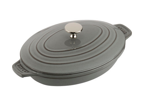 STAUB Cast Iron 9-inch x 6.6-inch Oval Covered Baking Dish