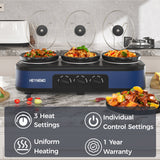 Triple 1.5QT Stainless Slow Cooker Buffet Server