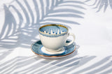 Porcelain Tea Cups & Saucers, 210ml, Set of 6