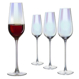 Iridescent Glasses - Crystal Luster Radiance Set of 4 (Tall Flutes)