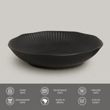 LINHAS SOUP PLATE STONEWARE Ø 8.86" MATTE BLACK