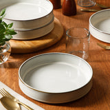 Bloomhouse - Two Time Oprah's Favorite Things WInner - Santorini Mist 4-Piece 8.6-Inch Terracotta Pasta Bowl Set – Reactive Glaze Round Shallow Walled Dinner & Serving Bowls