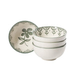 Bloomhouse - 2-Time Oprah’s Favorite Things - Valencia Flor 4 Piece 6” Cereal Bowl Set, Stoneware Bowls, Mediterranean Floral Decal Design, Microwave & Dishwasher Safe