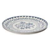Bloomhouse - 2-Time Oprah’s Favorite Things - Valencia Flor 2 Piece 13” Serving Platter Set, Stoneware Platters, Mediterranean Floral Decal Design, Microwave & Dishwasher Safe, Iris Blue