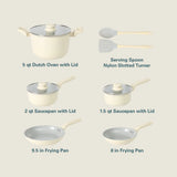 Gibson Home Barnsdall 10 Piece Premium PFA Free Ceramic Nonstick Pots and Pans Aluminum Cookware Set W/ Kitchen Tools - Lin