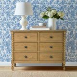 46"W 6-Drawer Small Spindle Wood Dresser, Natural *