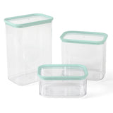 Martha Stewart Langstaff 6 Piece (92oz, 60oz, 26oz) Stackable Rectangular Container Set w/ Martha Blue Lids