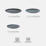 Gibson Elite Sandy Pines 3 Piece Oval Platter Set, 15.7”, 13.75” & 12” Stoneware Serving Platters, Reactive Glaze Finish, Microwave & Dishwasher Safe