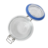 Sur La Table Lyon Court 4-Piece Glass Canister Set with Airtight Trigger Clamp Lids, Clear – 71 oz, 54 oz, 37 oz & 22.5 oz Sizes, Rubber Gasket Seal, Dishwasher Safe Food Storage Jars