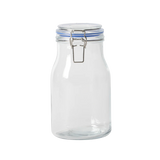 Sur La Table Lyon Court 4-Piece Glass Canister Set with Airtight Trigger Clamp Lids, Clear – 71 oz, 54 oz, 37 oz & 22.5 oz Sizes, Rubber Gasket Seal, Dishwasher Safe Food Storage Jars