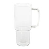 Mr. Coffee Crafted Calm 34 oz Borosilicate Glass Tumbler with Handle, Straw and Bamboo Lid, Iced Coffee Cup, BPA Free, Dishwasher Safe