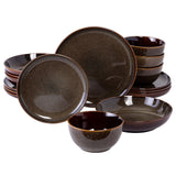 Gibson Elite Edwina 16-Piece Double Bowl Stoneware Dinnerware Set