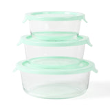 Martha Stewart Hadsell 6-Piece (32.1oz, 22oz, 13.5oz) Round Borosilicate Glass Storage Container Set w/ Lids