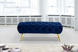 Amara Luxury Velvet Bench with Gold Stainless Steel Legs for Contemporary Home Elegance and Comfort