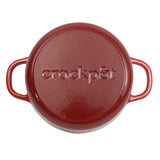 Crock Pot Artisan 3-Quart Round Cast Iron Dutch Oven With Oven Safe Borasilicate Lid - Red